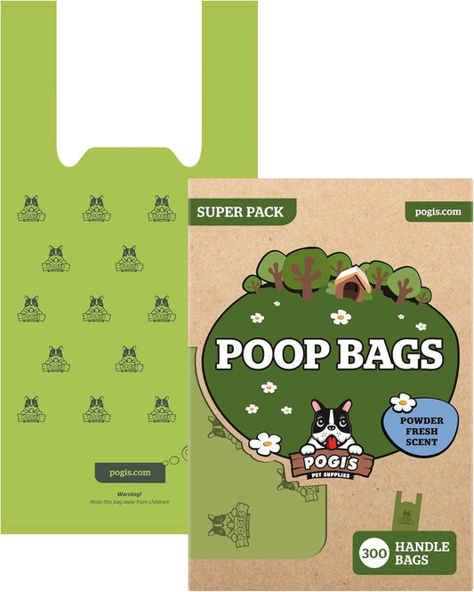 Pogi'S Dog Poop Bags with Easy-Tie Handles - 300 Doggy Leak-Proof, Ultra Thick, Scented Poop Bags for Dogs, Cat
